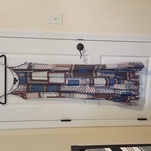 Karen Kane maxi dress, size M.  Quilt patterned